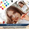 Craft Photocustom kleurplaten op getallen Figuur Foto Aangepaste acryl met de hand geschilderde muurkunst schilderij op getallen voor adubute kits Home Decor