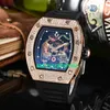 RM Luxury Montres mécaniques Watch Mills Cadran en forme de baril avec diamant Incru