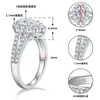 Testeur passé D Color Moisanite Ring Jewelry 925 Silver 1CT VVS MISSANITE DIAMOND RING POUR FEMMES FEMMES NIE