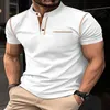 Повседневные новые мужские летние рубашки поло в рубашке с короткими рукавами.