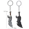 Fashion God Of War 4 Keychain Kratos Axe Demon Knife Weapons Model Key Chain Chaveiro Men Cosplay Keyring Car Accessory 240506