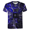 Computer CPU Core Heart Circuit Board 3D Gedrukte T -shirt Men Dames Zomer Fashion Casual korte mouw Cool T -shirt Tops 240423