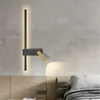 Lampada a parete LED nero LED Nordico Creativo Creativo Cambia del letto Sfondo Decorativo Luci decorative Lettura con pulsante di interruttore