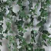 Flores decorativas de 1,8 m de longa folhas artificiais de plantas falsas decoração de hera guirlandas de vegetação rattan creeper green folha videira diy planta