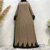 Etnik Giyim Kadınlar İçin Uzun Kollu A-line Elbise Dubai Abayas Partisi Afrika Zarif Türkiye Müslüman Maxi Nakış