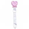 Domi 21cm Long Ice and Fire Series Pink Heart Design Glass Adult Butt Butt Anal Plug Sex Toys S9249714611
