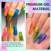 Gel unghie makartt polacco kit di gelatine arcobaleno di cristallo 6pc Shiny resistenti in bagni di gel di indurimento a led UV Colore lacca Q240507