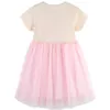 Платья девушки Bumeex Girls Dress Little Girl Хлопковое повседневное мультипликационное принт с короткими рукавами розовый размер 2-7 лет