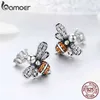 Stud Bamoer Baby Bee Orees Boucles Fashion Crystal 925 Sterling Silver Jewelry Anti Allergy SCE344 Q240507