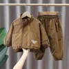 Set di abbigliamento Set per bambini Spring and Autumn Boys baby casual coreano edizione jacker pantaloni a due pezzi di moda