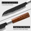 Japanese Santoku Knife 7 Inch High Carbon Steel Hand Forged Knife Kitchen Chef Knife Chopping Knife with Octagonal Handle