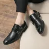 Dress Shoes Leather Men's Business Formal Wear Black Small Party Platform Suit British Casual Fashion