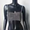 Frauen Tanks sexy Pailletten Crop Top für Frauen Y2K Chic ärmellose Low -Cut -Suspender Tops Camisole Rückenless Summer Pub Party Clubwear