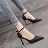 Dress Shoes Women's Pumps 2024 Spring And Autumn Fashion Buckle Of Women Sexy Thin Heels Banquet Grace High Zapatos De Mujer