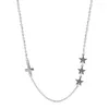 Anhänger Halskette Fashion Link Chain Cross Star Charm Pendent Halskette Kreative Elegante Hochzeit Schmuck für Frauen Choker E150