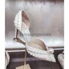 JC Jimmynessity Choo Sacora Elegant Perfect Sandals Designer Designer White Womens жемчужные ремешки Леди высокие каблуки Свадебные невесты. Гладиатор Sandalias Eu36-42