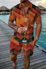 Heren Zomer Casual Polo Shirt Set mannelijk mode tracksuit vaste kleurpak Trun Down kraag zipper kleding vintage outfit 240430