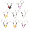 Keychains 2sts Love Heart Brick Nyckelring för par Friendship Birthday Jewelry Gift