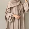 Roupas étnicas Ramadan 2 peças abaya quimono com vestido interno combinando cenários muçulmanos abayas para mulheres dubai peru islã hijab roupas