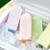 Pop Silicone Ice Cream Mold met deksel Mooie zelfgemaakte Popsicle Tray Diy Creams Icelolly Maker Tools Summer Kitchen 240508