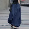 Jupes longues jupe élastique taille A-line maxi avec bouton swing hem coloride solide danse for women streetwear mode
