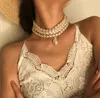Colares pendentes Colar elegante e irregular de pérola barroca para mulheres para mulheres na noiva Jóias estéticas de pescoço da cadeia de clavículas
