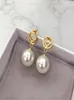 Luxury Pearl Earring Designer Bijoux pour femmes Gold Love Boucles d'oreilles Lettre Sonce d'oreille Fled F Hoops Chram Piercing Aretes avec boîte 8139440