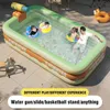 Bathing Tubs Seats Large family inflatable swimming pool baby frame swimming pool outdoor folding paddle Piscina childrens summer water gun basketball rack WX