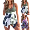 Kvinnors badkläder Tvådelt baddräkt Kvinnor 2024 Solid Print Halter Sexig V Neck Hög midja Tankini Summer Beach Bathing Suit Female