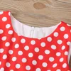 Girl Dresses semplicità accogliente per bambini ragazze abbigliamento vintage polka dot principessa swing party lace-up kiz cocuk elbise 2024