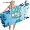 Serviette de plage de tortue de mer 3D imprimé microfibre à eau douce absorbant une serviette de baignade respirante pour les enfants adultes 3d tortue serviette de bain 240508