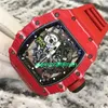 RM Luxury Watches mécanicales Watch Mills Men's Series 49.94x 44,5 mm mécanique Mécanique Hollow Match Red NTPT Hollow RM35-02 STTP