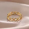 Wedding Rings Skyrim Gold Color Hollow Infinity Rings for Women Stainless Steel Engagement Minimalist Geometric Rings Couple Jewelry Wholesale