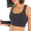 Aktive Unterwäsche Frauen Sport Bras Strumpfhose Crop Top Yoga Weste Front Reißverschluss Plus Größe Verstellbares Gurt Schockdes Fitness Fitness Athletic Brassiere D240508