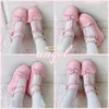 Sweet Heart Buckle Sedges Mary Janes Mujeres Pink T-Strap Plataforma Chunky Zapatos Lolita Mujer Punk Cosplay Zapatos 43 240428