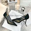 JC Jimmynessity Choo Pointedtoe Summer Shoes Brand Bee Embellation Crystal Dress Sandaler Kvinnor PVC Pumps Lady Slip On Wedding Edit Bride Casual Walking EU354 PVD6