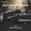 Портативные динамики сотовые телефоны HopeStar H50 Портативный беспроводной динамик мощный музыкальный бокс с открытым сабвуфером TWS Мощная вечеринка Caixa de Som FM Radio Aux WX