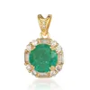 Colliers pendants imitation ovale verte jade zircon en gros de luxe coeur rond coupé charmes cz bricolage joelry collier pendentif