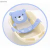 Bathing Tubs Seats One blue bear T-shaped baby bathtub with adjustable mesh pocket and three card design for cute and safe baby bathtub WX