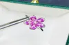 Pierścienie klastra Naturalny Różowy Różowy Sapphire Pierścień kwiatowy na biżuterię 925 SREBRONA SREBROWA 34 mm 03CT5PCS GEMPONE Fine T21416109544285