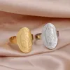 Alyans Skyrim Dini Bakire Mary Ring Kadınlar Paslanmaz Çelik Altın Renk Açık Parmak Yüzükler İsa'nın Annesi Katolik Mübarek Takı