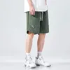 Summer Mens Baggy Casua Shorts Waffle Straight Boardshorts Wide Short Pants Male Elastic Waist Korean Streetwear Knee Shorts240416