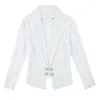 Vestes pour femmes Femmes 2024 Fashion Long Manche à manches Cardigan Veste Lady V-Neck Black White Lace Couet D105