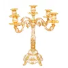 Porta portabandino 3/5 Arms Shiny Golden Placted Candelabra Romantico Metal di lusso per eventi di matrimonio Tavolo da pranzo Decorazioni per la casa