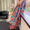 Mädchenkleider Sommerkinder und Mädchen Blume gedruckt lose Taillenkleid Koreanische Party Kleid kleine Ärmel Süße Prinzessin Dressl240508