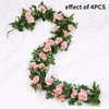 Fleurs décoratives 2pcs Silk artificiel Vine Garland Garden Arch Fake Plant Party Mariage Decoration Supplies