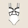 2024 Black White Retro Retro One Piece Swimsuit Femmes Bow à nœuds papillon des maillots de bain à jupe sexy de bain sexy