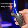 Nuovo forma Penguin Accendino più leggero Torcia a fiamma a fiamma aperta più leggera Design emessa più leggera