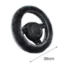 Steering Wheel Covers Universal Warm Soft Plush Car Cover Winter Solid Color Fluffy Case Auto Interior Accessories