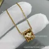 Designer V Gold High Version Van Kaleidoscope Collier Femme Femme Diamond Clover Pendant Transfert Small Barbarian Waist Collar Chain